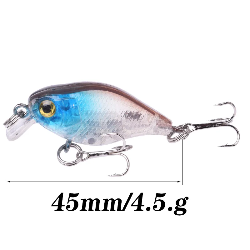 1Pcs Crankbait 미노 낚시 미끼 45mm 4g Wobblers 인공 하드 미끼 부동 농어 미끼 플라스틱 물고기 낚시 태클