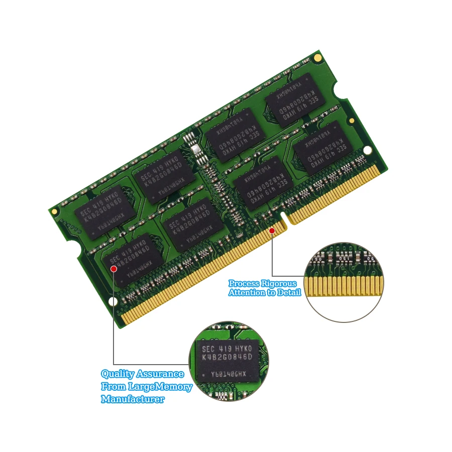 Kingston 노트북 램 DDR3L DDR3 듀얼 채널, 10600 12800 노트북 DDR3, 8GB, 4GB, 1066Mhz, 1333Mhz, 1600Mhz, 1866Mhz, SO-DIMM PC3-8500