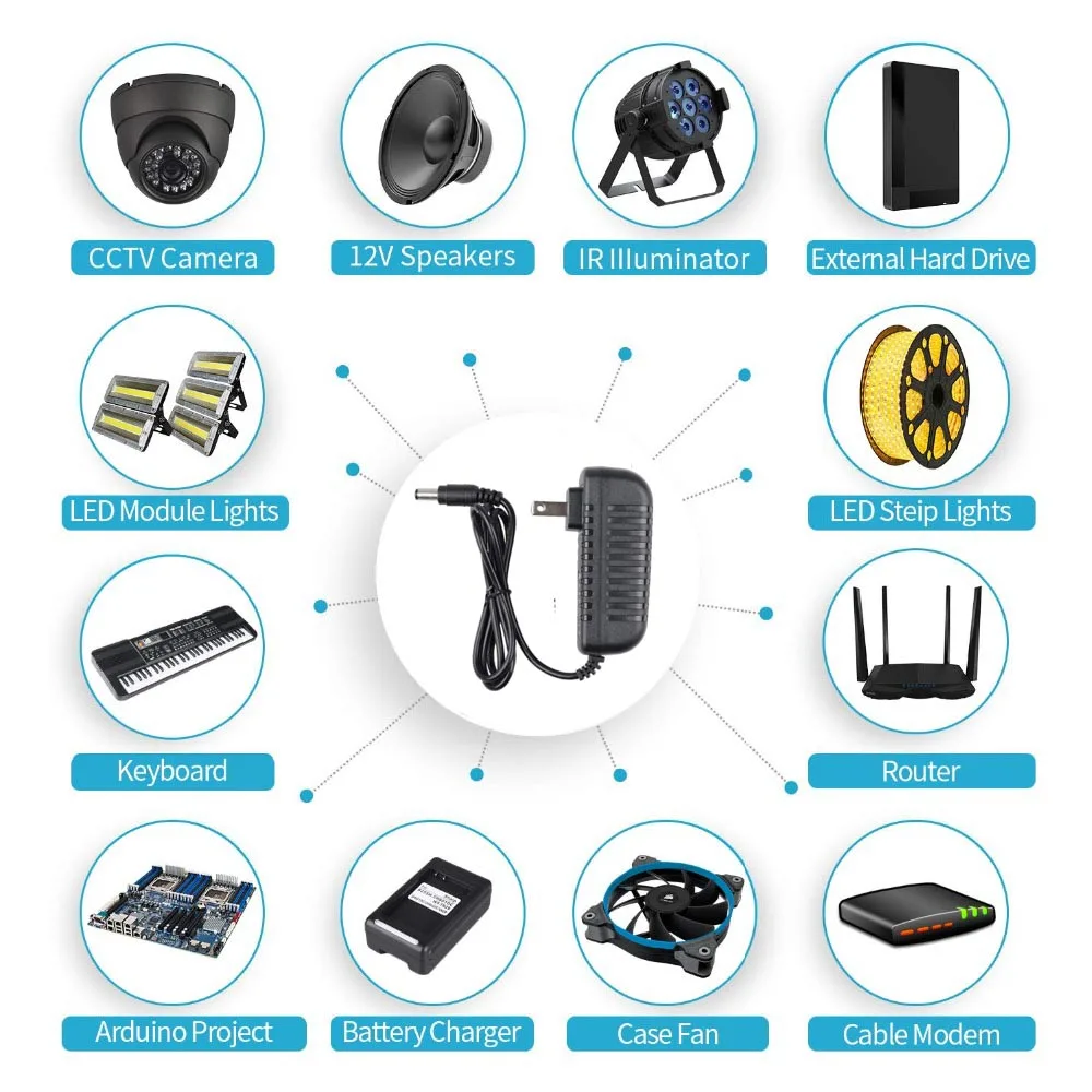 LED 전원 어댑터 조명 변압기, AC 110V-220V-DC 5V 12V 24V 전원 공급 장치, 1A 2A 3A 5A 6A 8A 10A 램프 CCTV 라우터용