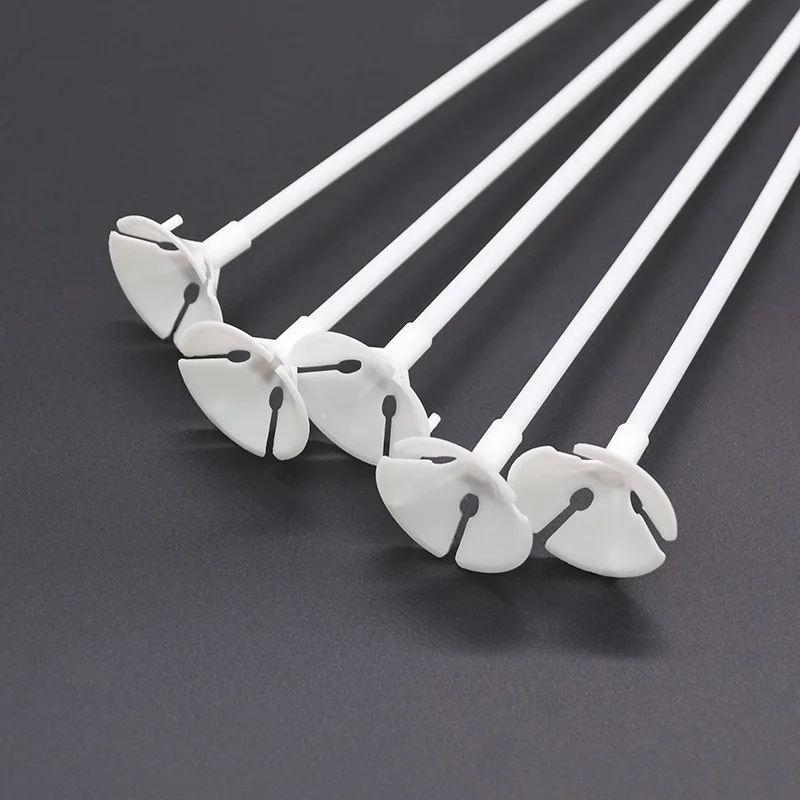 라텍스 풍선 스틱 흰색 풍선 홀더 스틱 컵 포함, 30cm 웨딩 생일 파티 풍선 공 장식 액세서리