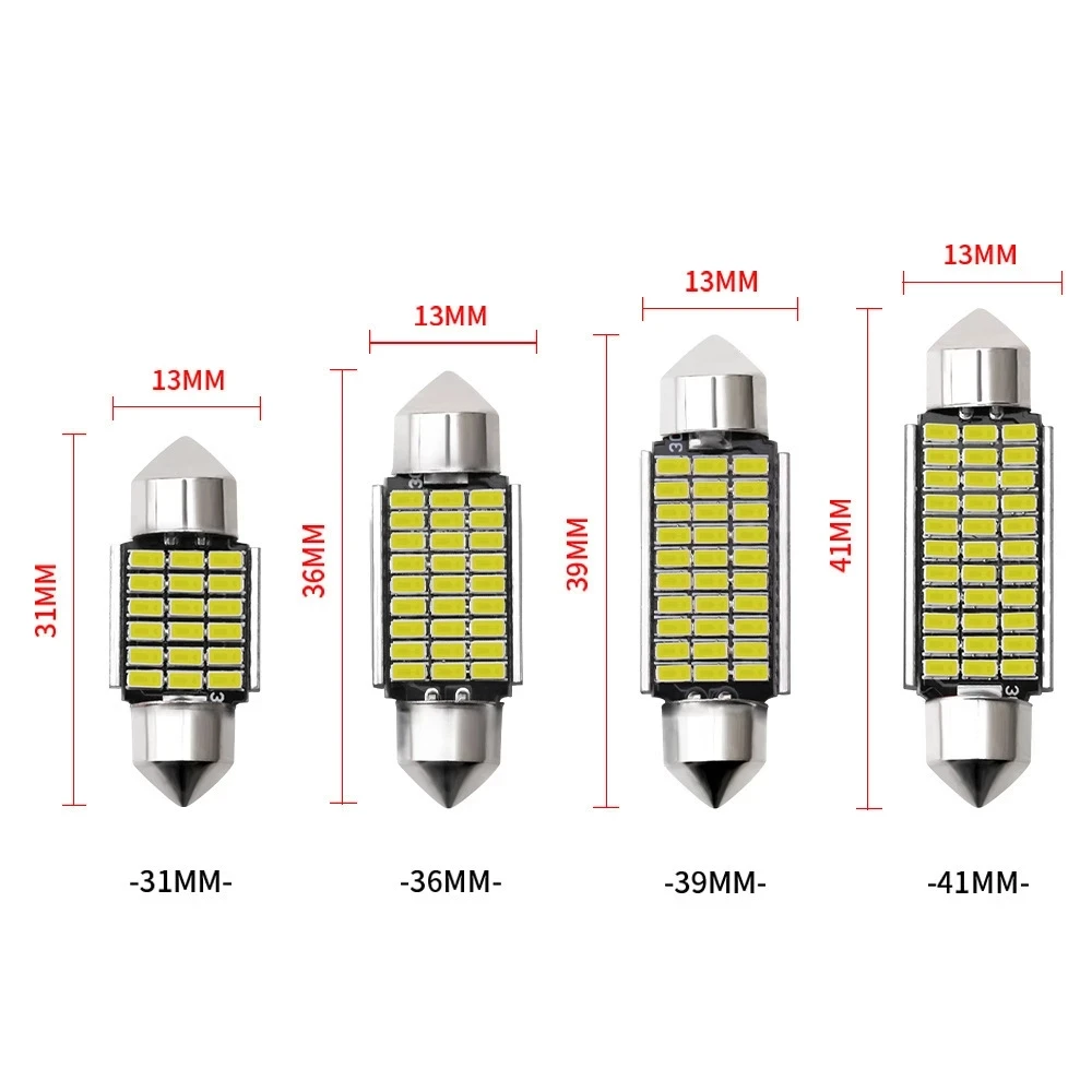 자동차 LED 전구 Canbus C10W C5W LED 축제 31mm 36mm 39mm 41mm 오류 없음, 12V 6000K 흰색, 자동차 인테리어 돔 독서등, 2 개 6 개 title=자동차 LED 전구 Canbus C10W C5W LED 축제 31mm 36mm 39mm 41mm 오류 없음, 12V 6000K 흰색, 자동차 인테리어 돔 독서등, 2 개 6 개 