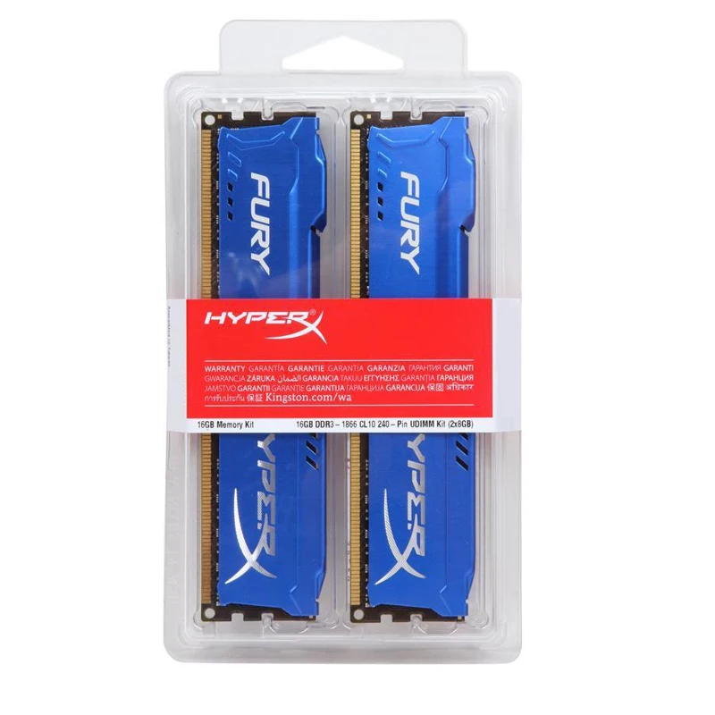 Memoria DDR3 8GB (2x4GB) 16GB (2x8GB) 키트 RAM 1866MHz 1600MHz 1333MHz 데스크탑 RAM 240 핀 1.5V DIMM PC3-12800 14900 HyperX Fury