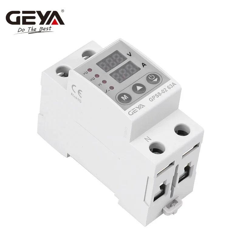 GEYA GPS8 Din Rail 과전류 보호 장치 과전압 저전압 보호 장치 63A 220VAC