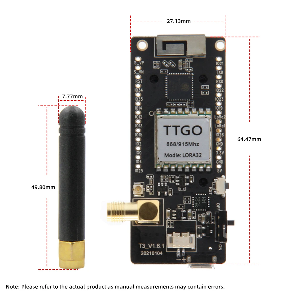 LILYGO®TTGO LoRa32 V2.1 _ 1.6 버전 433/868/915Mhz ESP32 LoRa OLED 0.96 인치 SD 카드 블루투스 WIFI 무선 모듈 ESP-32 SMA