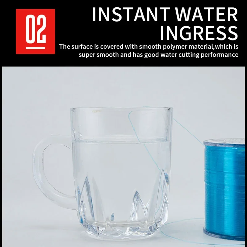 초강력 일본 모노필라멘트 나일론 낚싯줄, 탄화플루오르 코팅, 잉어 바다 낚시 액세서리, 2-35LB, 500m