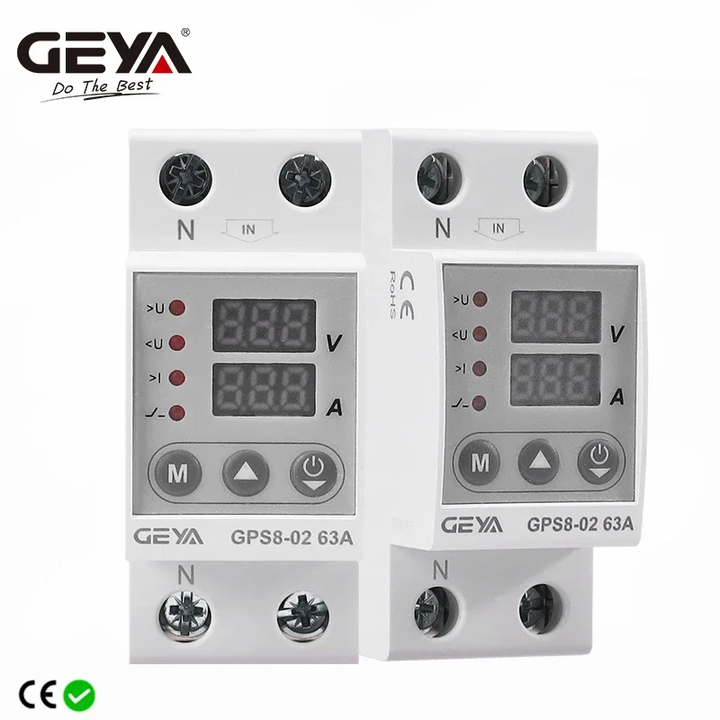 GEYA GPS8 Din Rail 과전류 보호 장치 과전압 저전압 보호 장치 63A 220VAC title=GEYA GPS8 Din Rail 과전류 보호 장치 과전압 저전압 보호 장치 63A 220VAC 