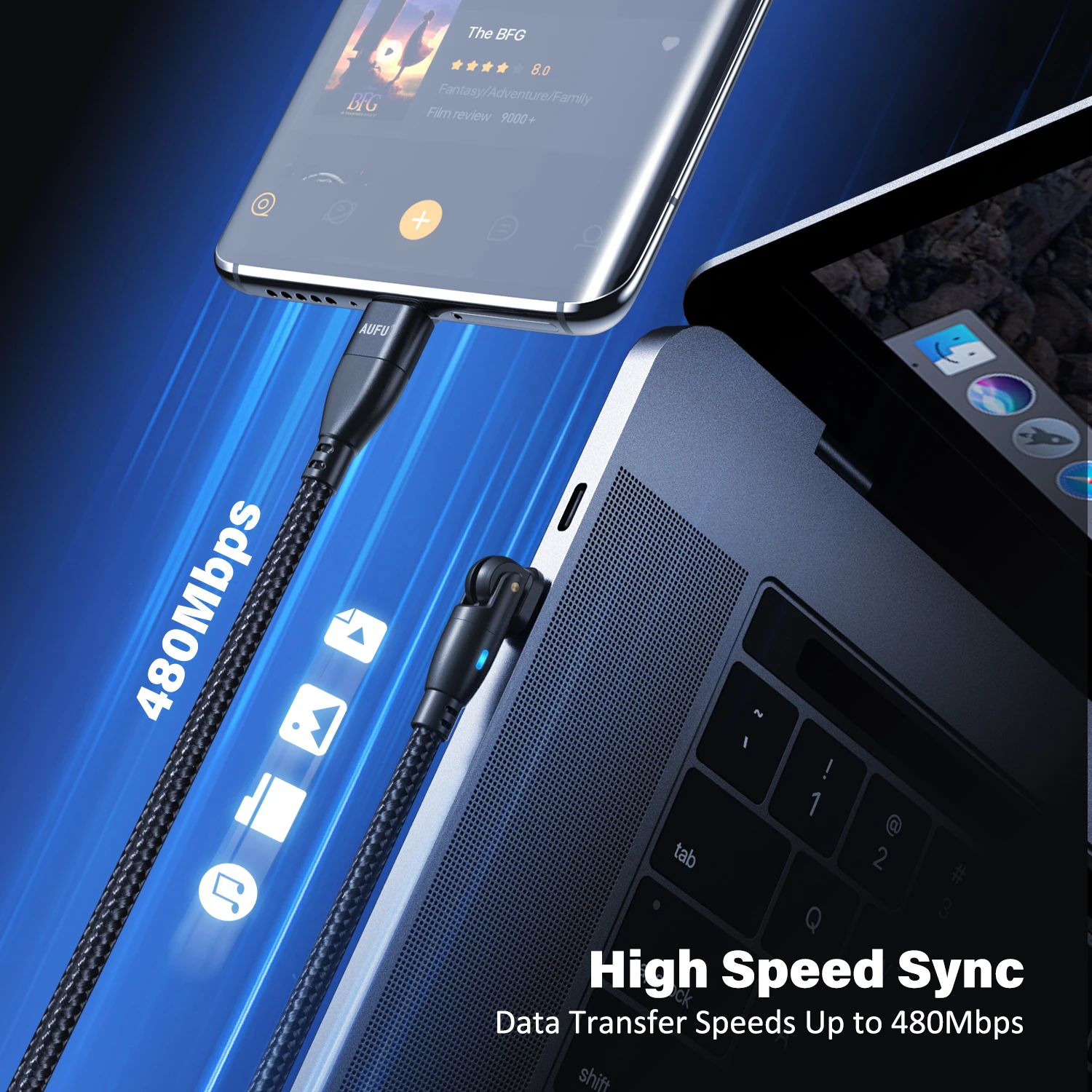 100W USB 타입 C USB C 케이블 5A PD 고속 충전 와이어 코드, 맥북 프로 샤오미 아이패드 삼성 180 회전 USB-C 케이블