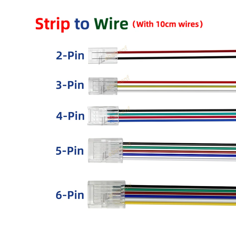 IP20 IP65 5050 3528 2835 8mm 10mm 12mm LED 스트립 라이트용 2/3/4/5/6핀 케이블 커넥터 고정 클램프 빠른 연결