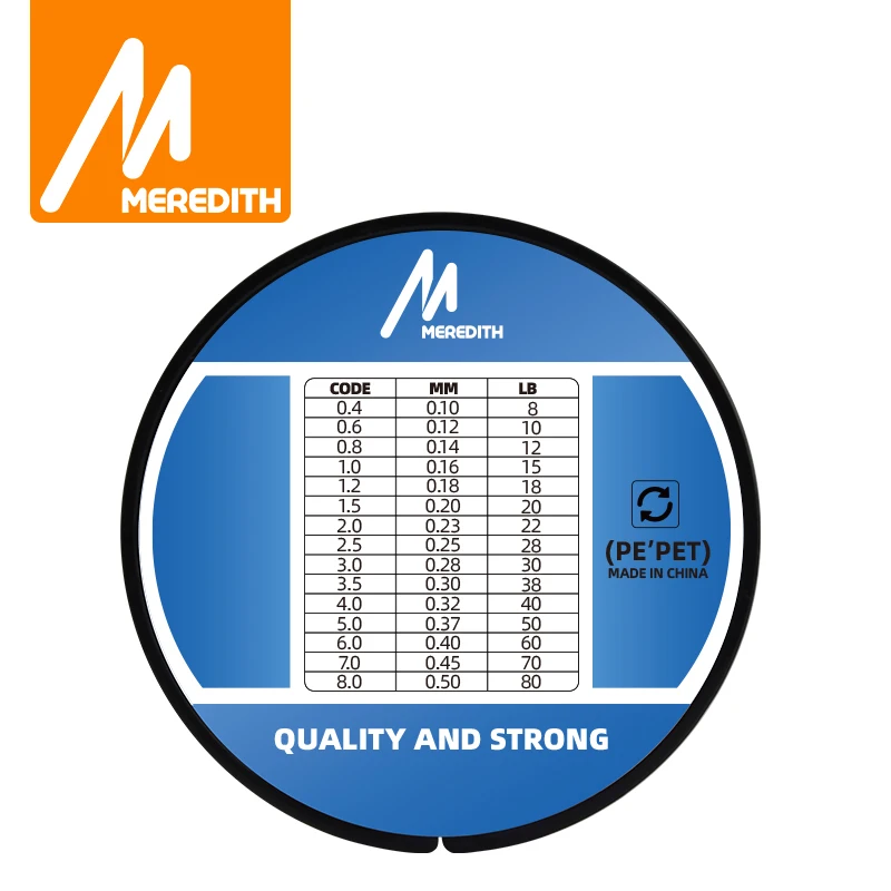 메러디스-4 가닥 꼰 PE 낚싯줄 300M 15-80LB, 다중 필라멘트 부드러운 낚시 줄, 루어 미끼용