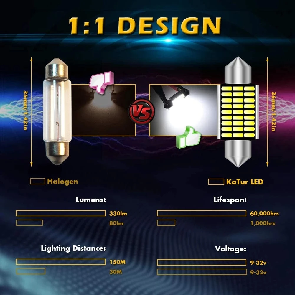 자동차 LED 전구 Canbus C10W C5W LED 축제 31mm 36mm 39mm 41mm 오류 없음, 12V 6000K 흰색, 자동차 인테리어 돔 독서등, 2 개 6 개