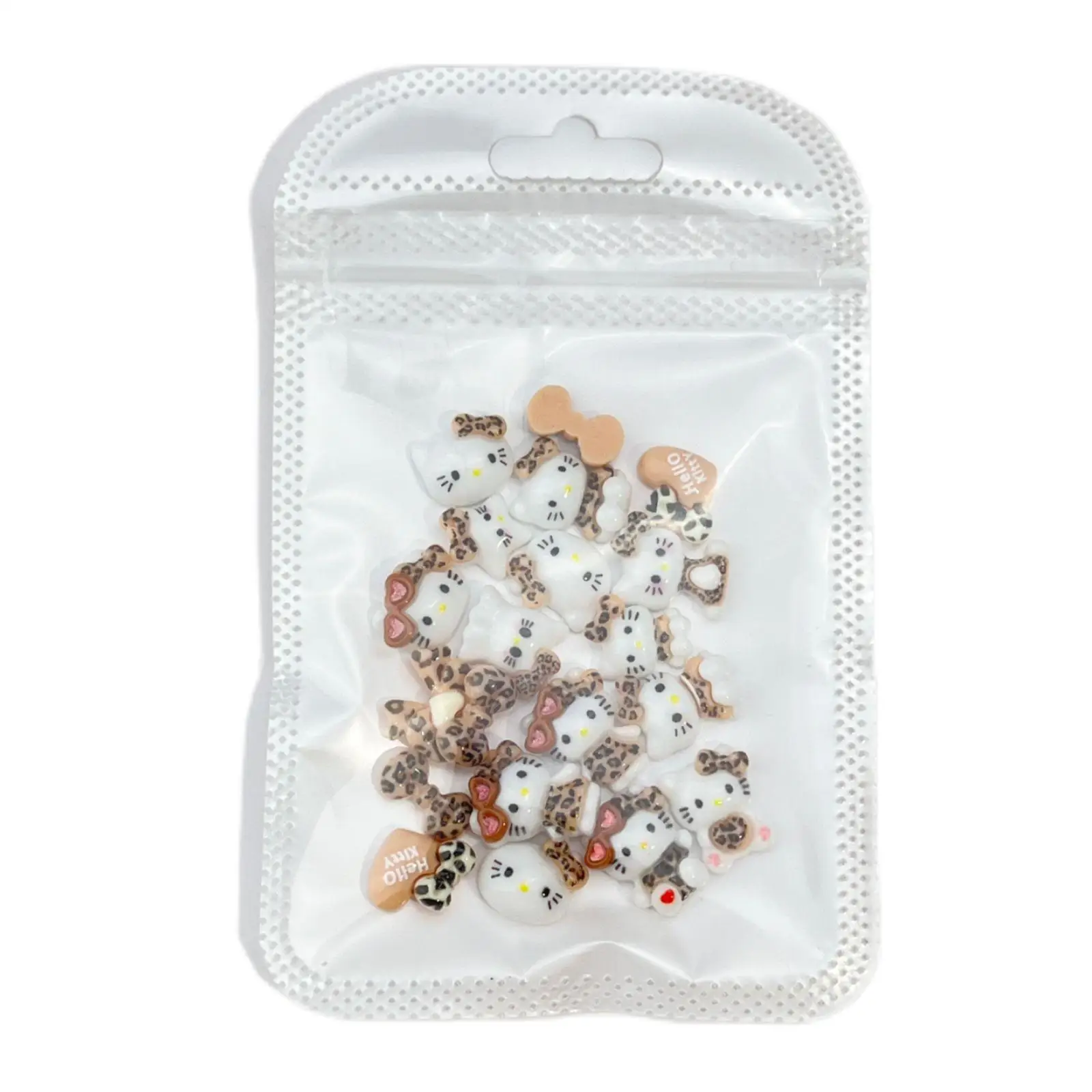 헬로 키티 만화 네일 액세서리, 귀여운 안경, 사랑 KT 고양이 활, DIY 네일 참 장식, 새로운 패턴, 20 개