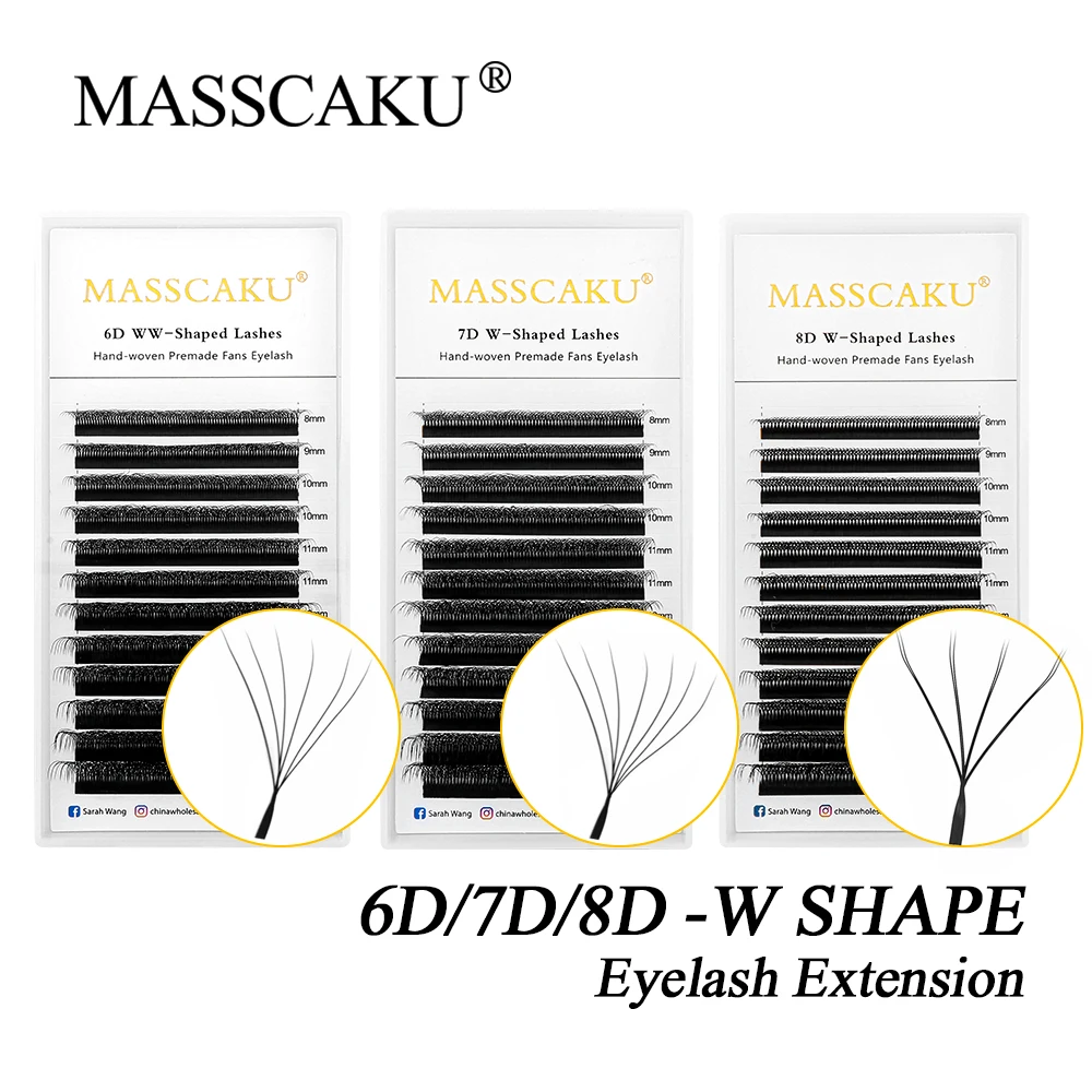 MASSCAKU W 모양 블룸 프리메이드 볼륨 팬 속눈썹 연장, 내추럴 소프트, 자동 꽃, 6D, 7D, 8D, C, D 컬, 0.07mm title=MASSCAKU W 모양 블룸 프리메이드 볼륨 팬 속눈썹 연장, 내추럴 소프트, 자동 꽃, 6D, 7D, 8D, C, D 컬, 0.07mm 