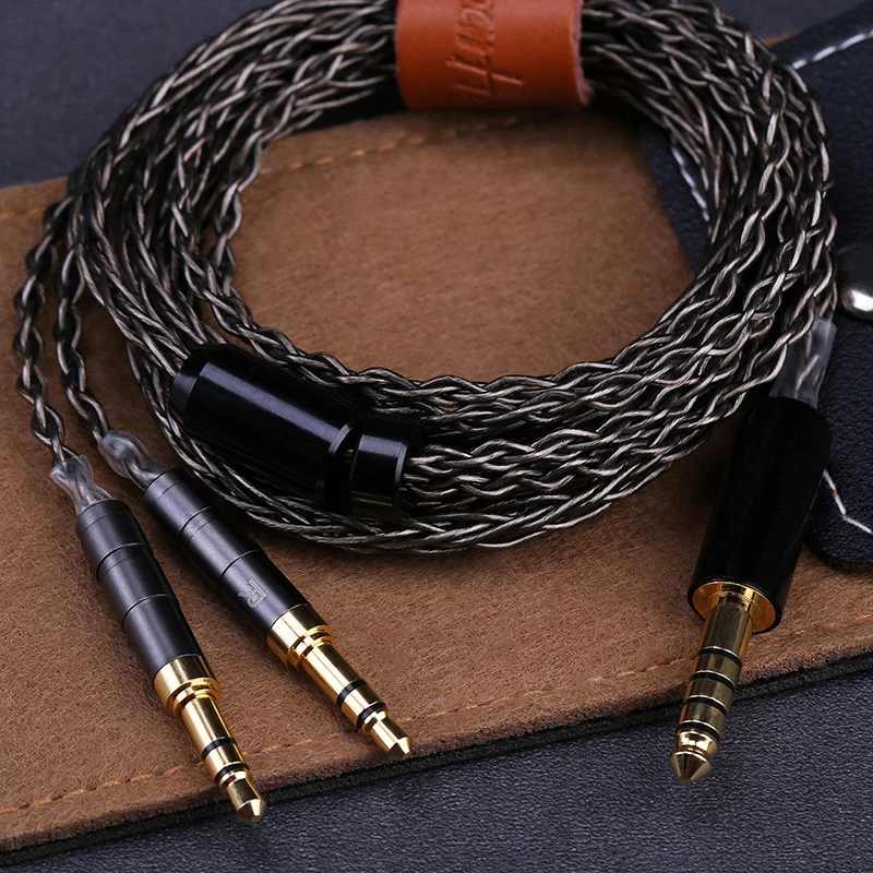 OPENHEART 8 코어 헤드폰 케이블, 1 ~ 2 잭 듀얼 3.5/2.5/4.4mm 밸런스 케이블, 은도금 구리 업그레이드 교체, 2m 3m