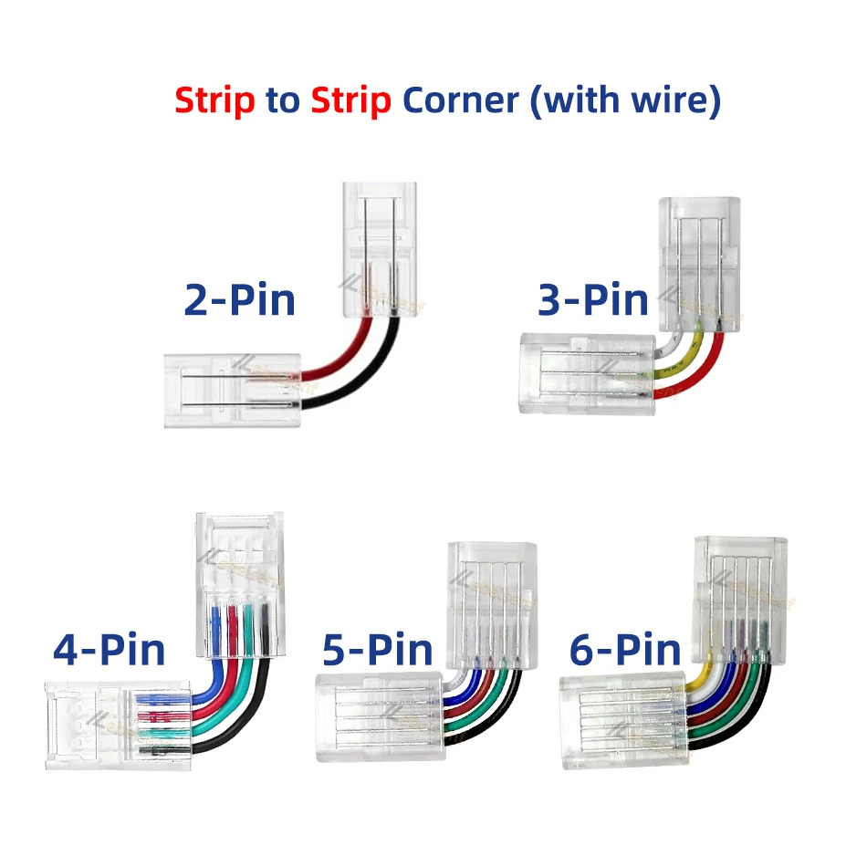 IP20 IP65 5050 3528 2835 8mm 10mm 12mm LED 스트립 라이트용 2/3/4/5/6핀 케이블 커넥터 고정 클램프 빠른 연결