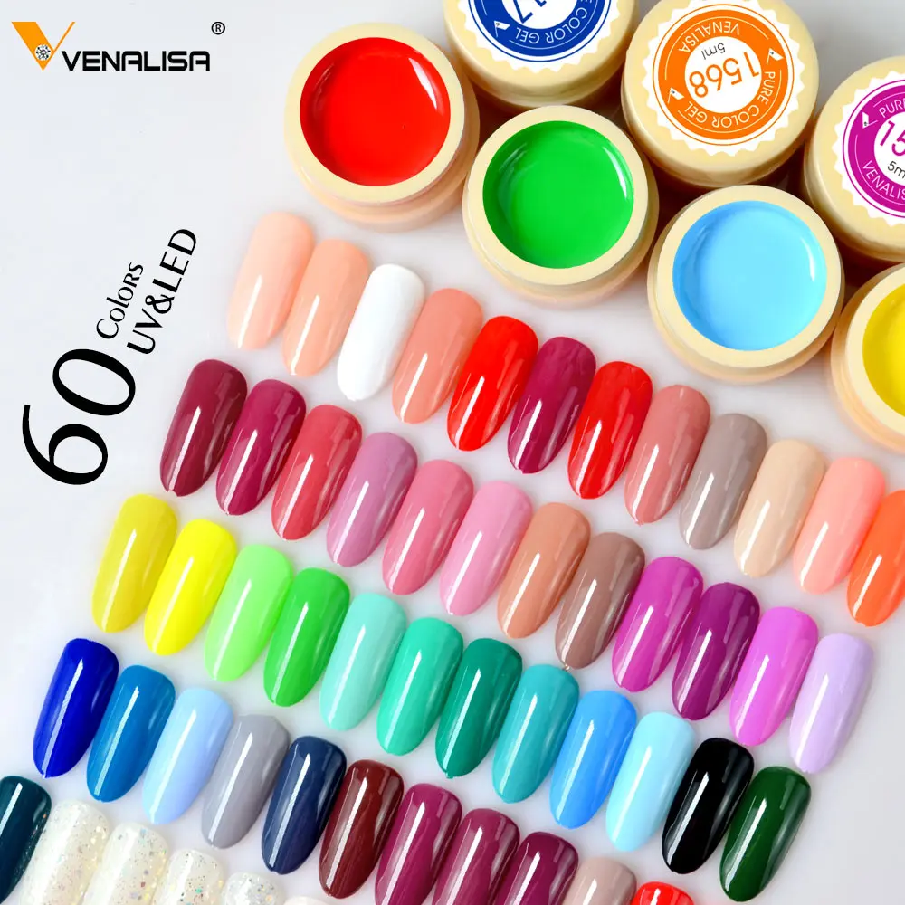 Venalisa-페인팅 젤, 60 가지 색상, 5ml, 전문 네일 페인트, 컬러 젤 폴리시, 네일아트, UV 젤 래커 젤, 바니시