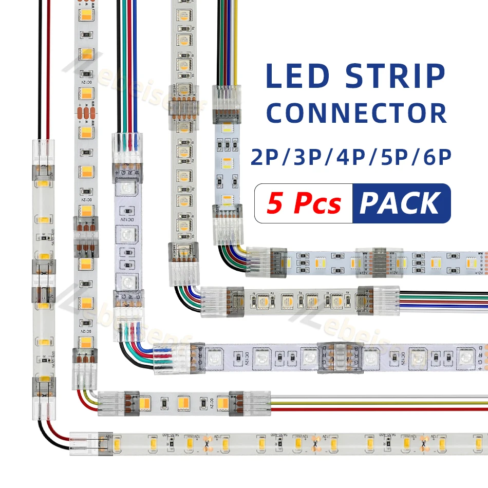 IP20 IP65 5050 3528 2835 8mm 10mm 12mm LED 스트립 라이트용 2/3/4/5/6핀 케이블 커넥터 고정 클램프 빠른 연결 title=IP20 IP65 5050 3528 2835 8mm 10mm 12mm LED 스트립 라이트용 2/3/4/5/6핀 케이블 커넥터 고정 클램프 빠른 연결 