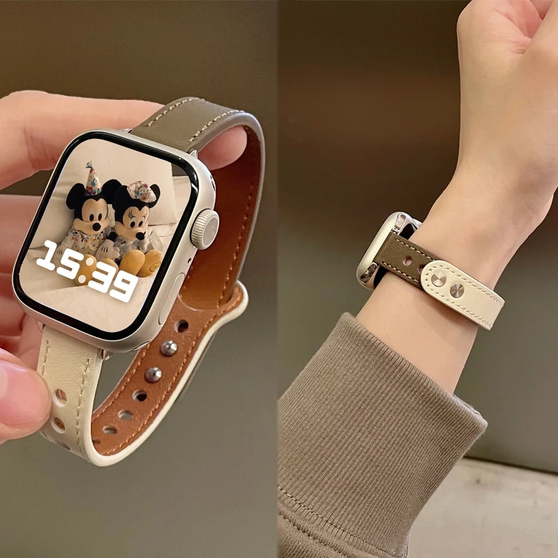 애플 워치 밴드용 얇은 가죽 스트랩, 여성용 워치 밴드 팔찌 벨트, iWatch 7 se 6 5 4, 10, 9, 8, 46mm, 42mm, 41mm, 44mm, 45mm, 38mm, 40mm title=애플 워치 밴드용 얇은 가죽 스트랩, 여성용 워치 밴드 팔찌 벨트, iWatch 7 se 6 5 4, 10, 9, 8, 46mm, 42mm, 41mm, 44mm, 45mm, 38mm, 40mm 