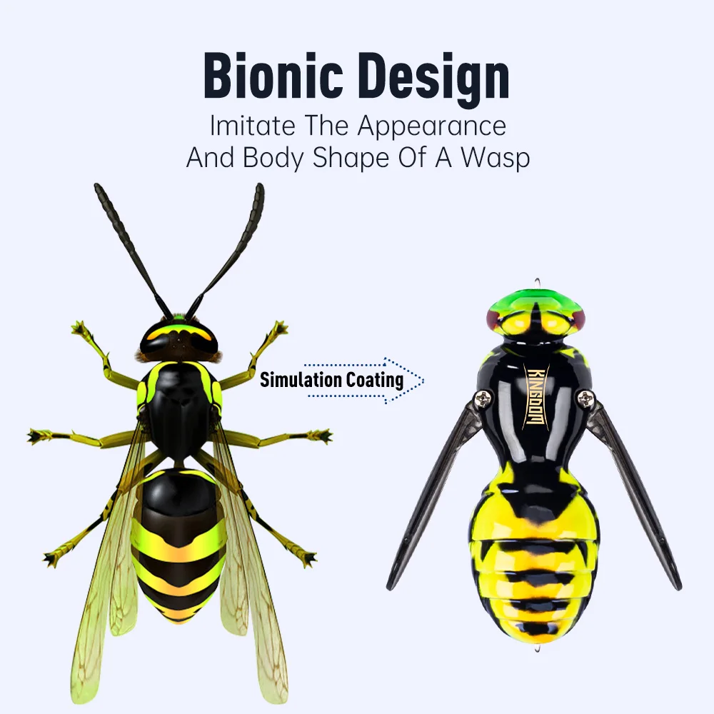 킹덤 말벌 인공 크롤링 미끼, 부유 곤충, 생체 공학 낚시 루어, 수영 하드 미끼, 배스 잉어 파이크 낚시, 4.2g, 40mm