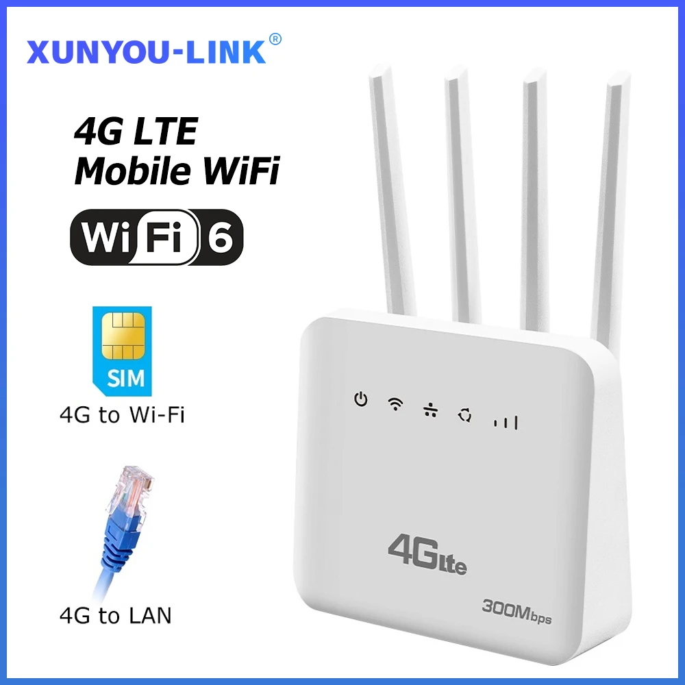 유럽용 와이파이 라우터, 4G SIM 카드 슬롯, 와이파이 모뎀, 300Mbps, 4 안테나 부스터, 전원 신호 모바일 와이파이 라우터, 6 LTE title=유럽용 와이파이 라우터, 4G SIM 카드 슬롯, 와이파이 모뎀, 300Mbps, 4 안테나 부스터, 전원 신호 모바일 와이파이 라우터, 6 LTE 