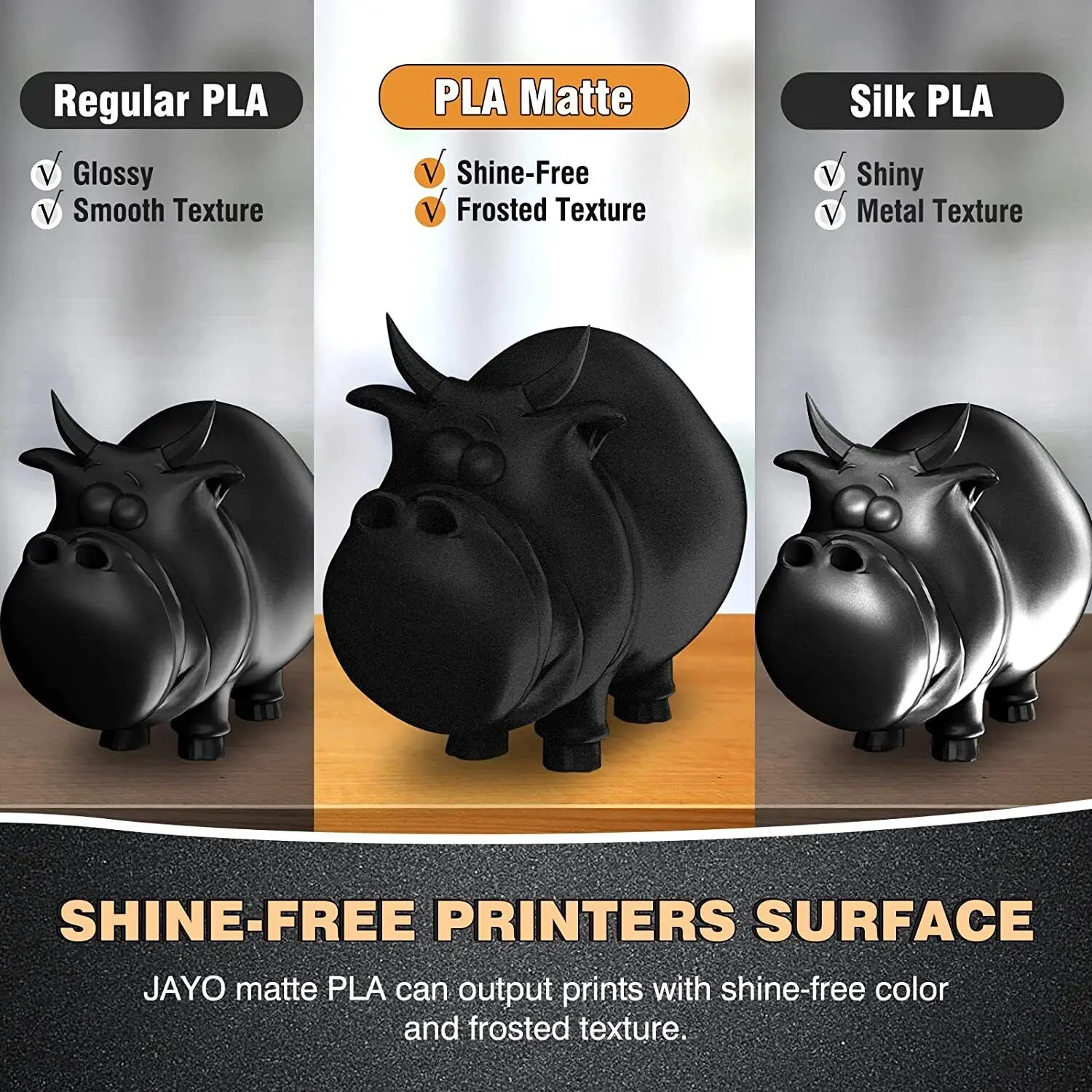 JAYO 3D 프린터 PLA, PLA 메타, PETG, PLA 플러스, PLA 매트 필라멘트, 3D 프린터 및 3D 펜용 3D 인쇄 재료, 1.75mm 10 롤