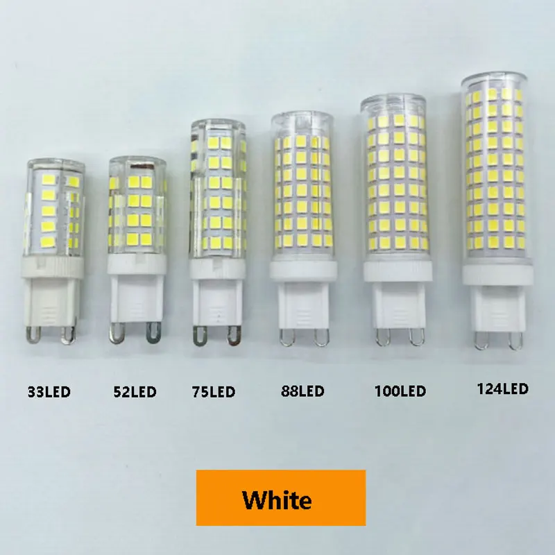 SMD 2835 LED G9 LED 램프, 차가운, 따뜻한, 자연광, 30 W, 40W 할로겐 램프 교체, 9W, 12W, 15W, 20W, 25W, AC110V, 220V