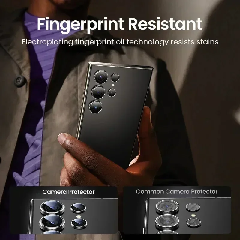 삼성 S23 S24 울트라 플러스용 카메라 렌즈 보호대 유리, 갤럭시 S22 울트라 카메라 필름용 금속 보호대 링, 풀 커버 렌즈