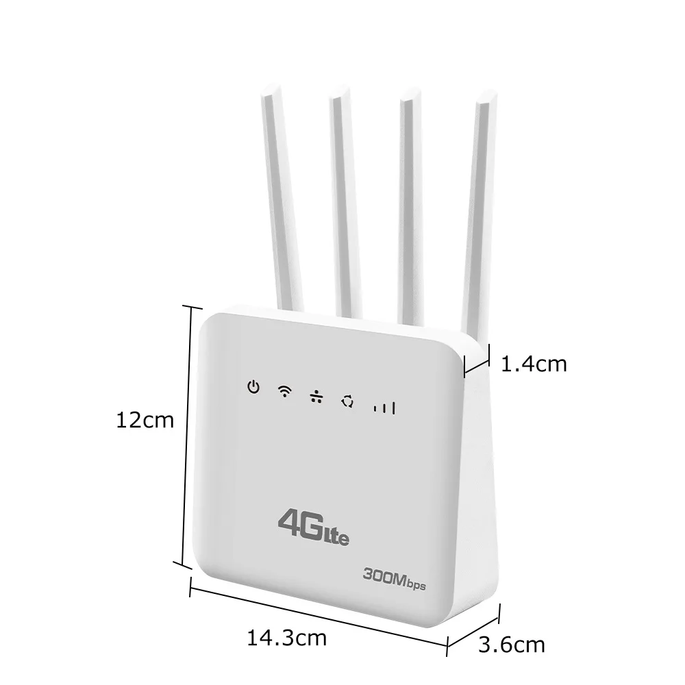 유럽용 와이파이 라우터, 4G SIM 카드 슬롯, 와이파이 모뎀, 300Mbps, 4 안테나 부스터, 전원 신호 모바일 와이파이 라우터, 6 LTE