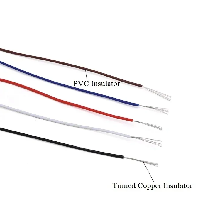 환경 PVC 절연 주석 도금 구리 와이어, DIY 라인 LED 전자 케이블, UL1571, 32, 30, 28, 26, 24, 22, 20, 18, 16 AWG, 5M, 10M