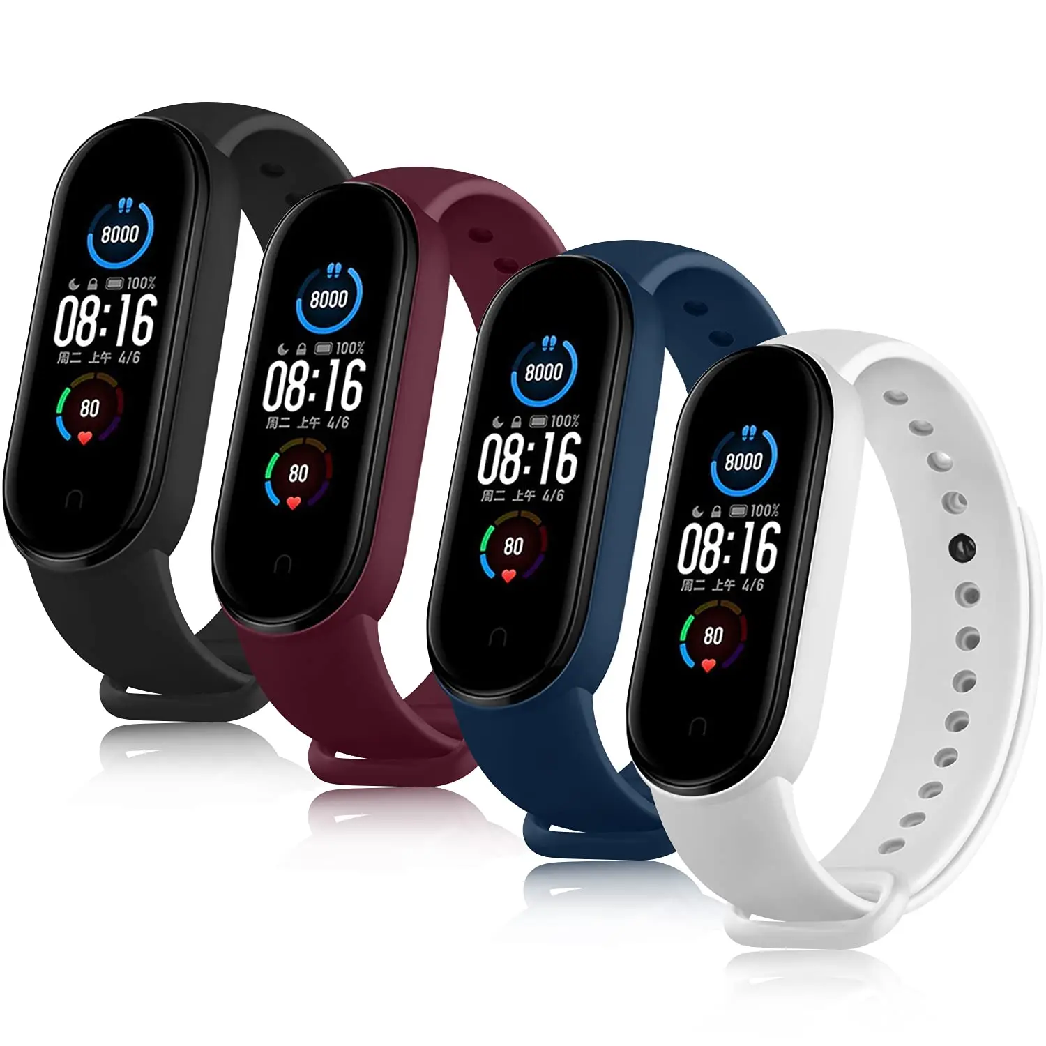 샤오미 미 밴드 4 5 6 7 용 공식 실리콘 스트랩 팔찌, 스포츠 시계 손목 밴드, 미 밴드 4 miband7 Correa 미 밴드 3 4 5 6 7 밴드