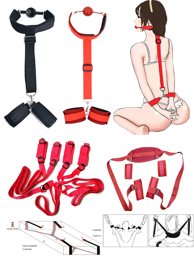 BDSM 구속 페티쉬 에로틱 섹스 토이, 커플 여성 붕대, 노예 칼라, 복종 수갑 마스터, 성인 게임