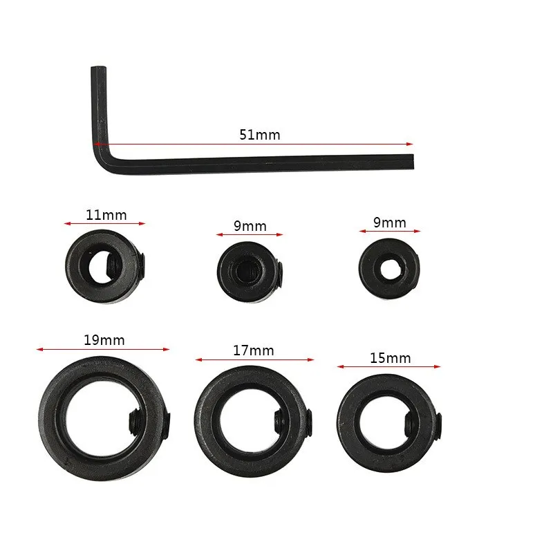 소형 렌치 드릴 딥 스톱 링 9 개 비트 포지셔너, 목공 드릴 비트 리미터 3-16mm 목공 도구