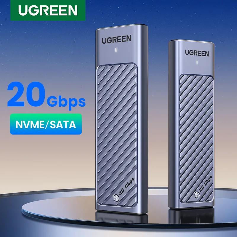 UGREEN-M.2 SSD 케이스 NVMe SATA SSD 인클로저 어댑터, 10Gbps USB 3.2 Gen2 USB C 외부 인클로저 M 및 B & M 키 지원 title=UGREEN-M.2 SSD 케이스 NVMe SATA SSD 인클로저 어댑터, 10Gbps USB 3.2 Gen2 USB C 외부 인클로저 M 및 B & M 키 지원 