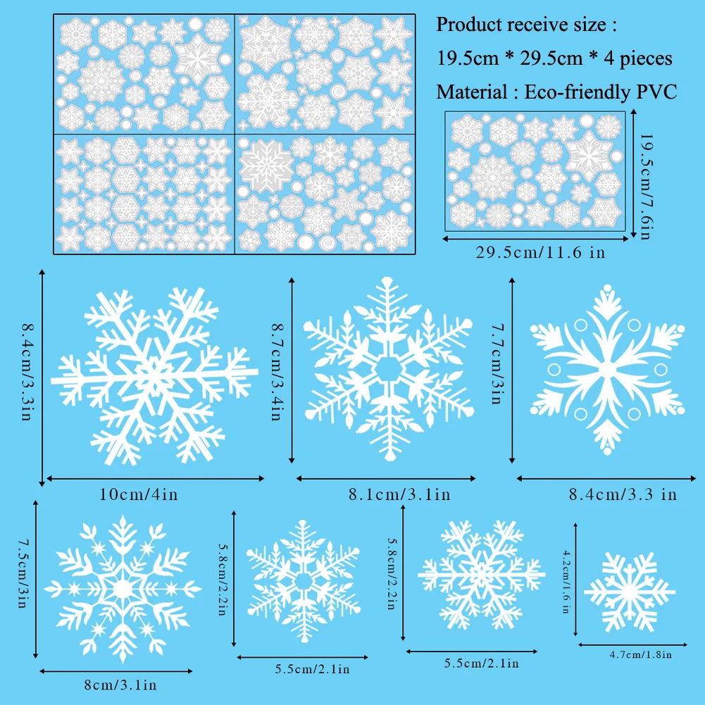 크리스마스 눈사람 눈송이 산타 클로스 벽 스티커, 새해 유리창 장식 벽화 방 홈 장식, 정전기 데칼