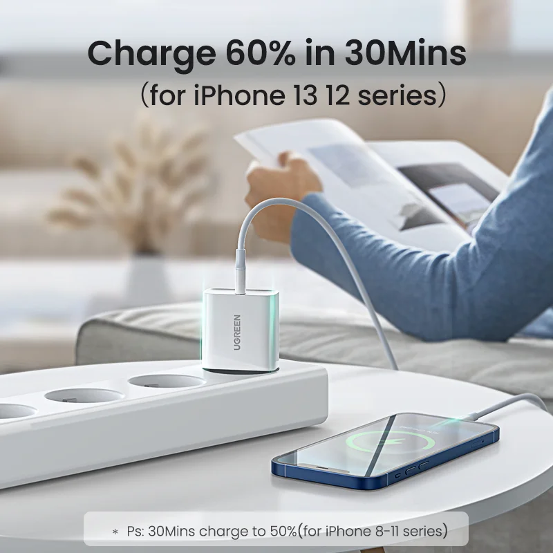 UGREEN 빠른 충전 4.0 3.0 QC PD 충전기 20W QC4.0 QC3.0 USB 유형 C 빠른 충전기 아이폰 13 12 Xs 8 Xiaomi 전화 PD 충전기