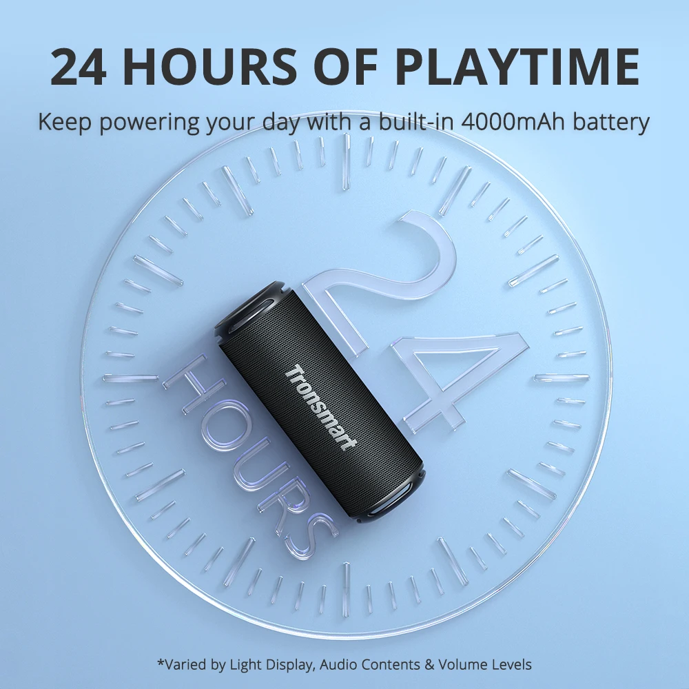 Tronsmart T7 Lite 블루투스 스피커 향상된 베이스 휴대용 스피커 24H 재생 시간, APP 제어, IPX7 캠핑용 방수