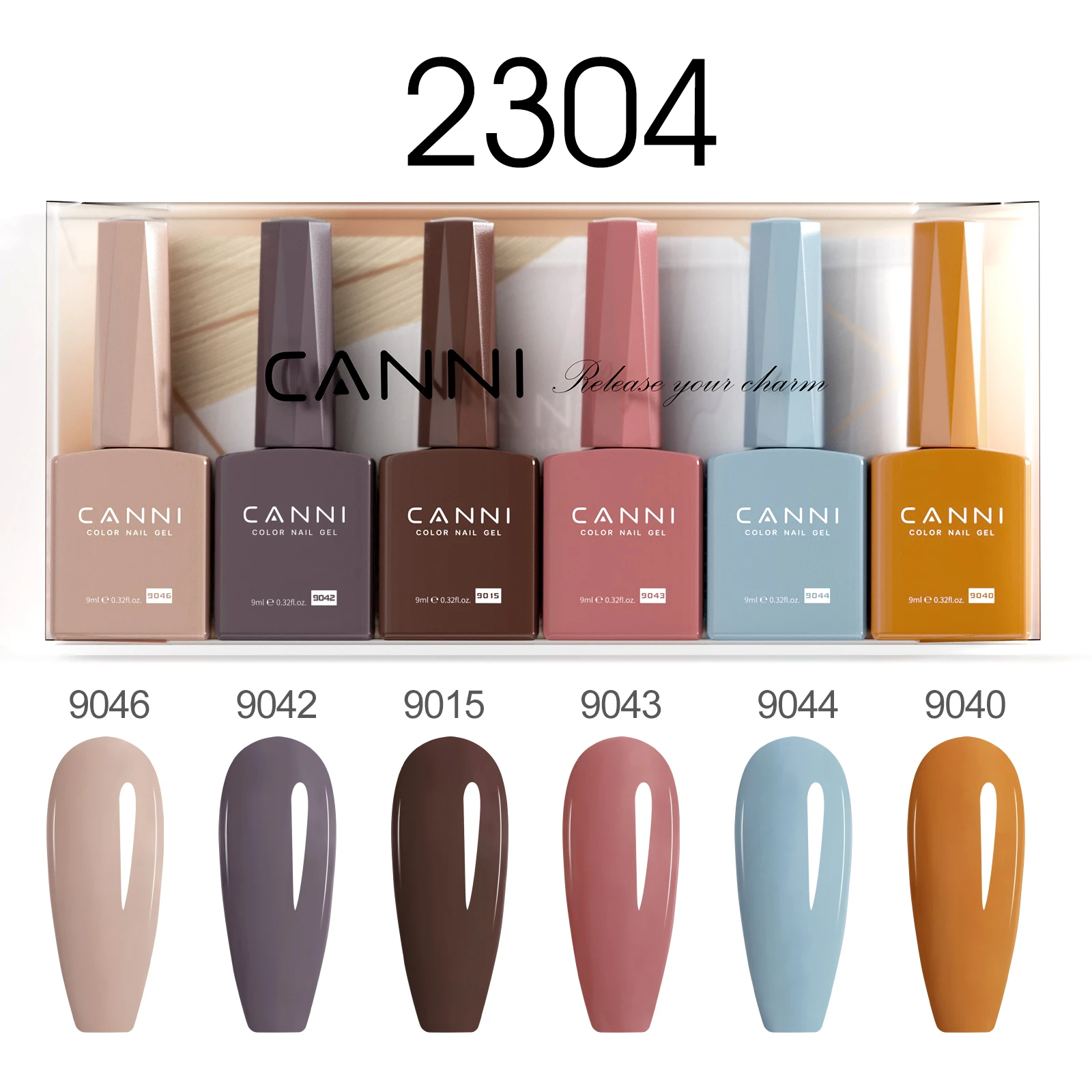 CANNI 젤 네일 광택제 VIP 키트, 화려한 색상, 풀 커버리지 HEMA 프리 소크 오프, UV LED 반영구 젤 바니시, 겨울 손톱