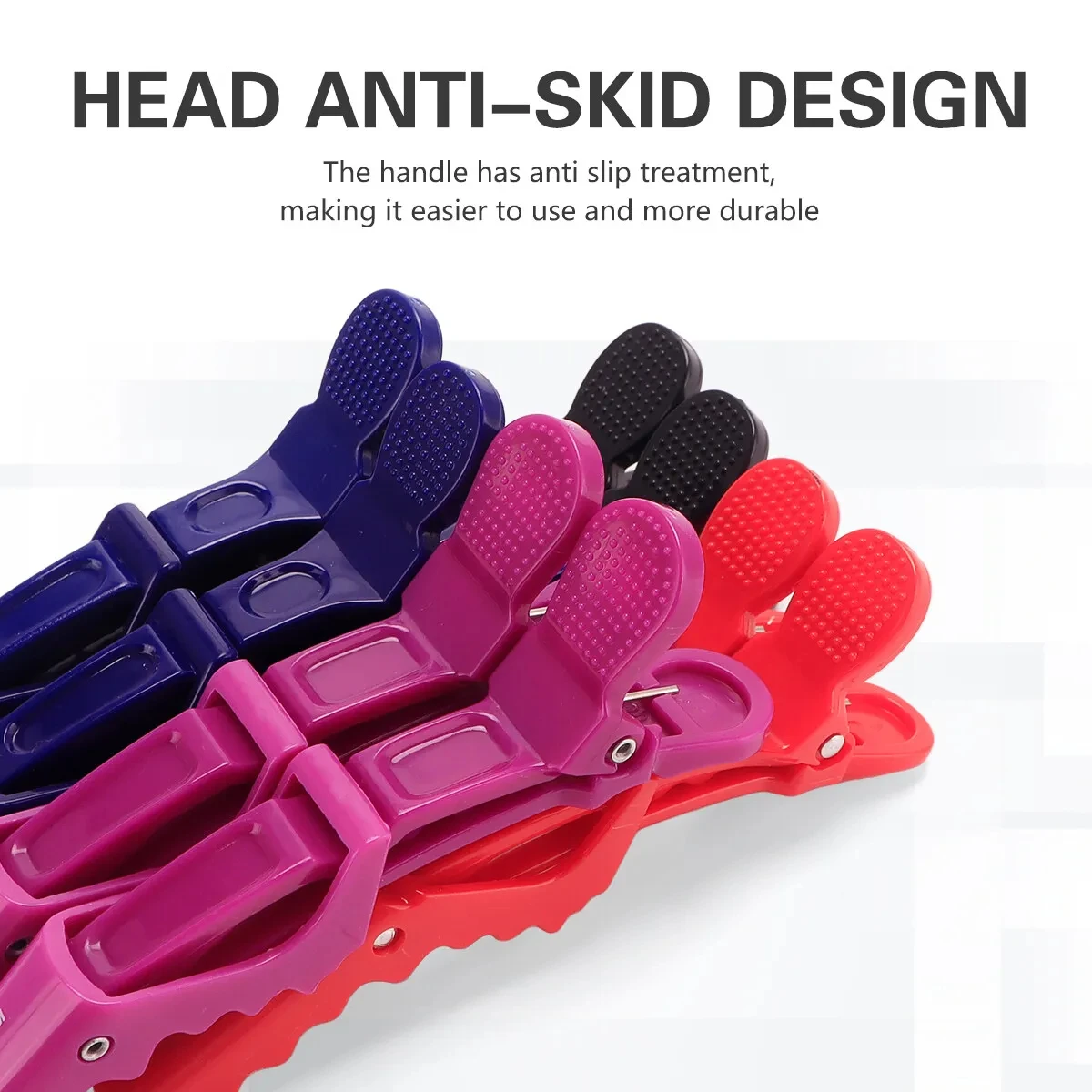 악어 헤어 클립 미용 클램프, 플라스틱 헤어 클로, 살롱 스타일링용 전문 이발사 머리핀, 헤어 액세서리, 6 개