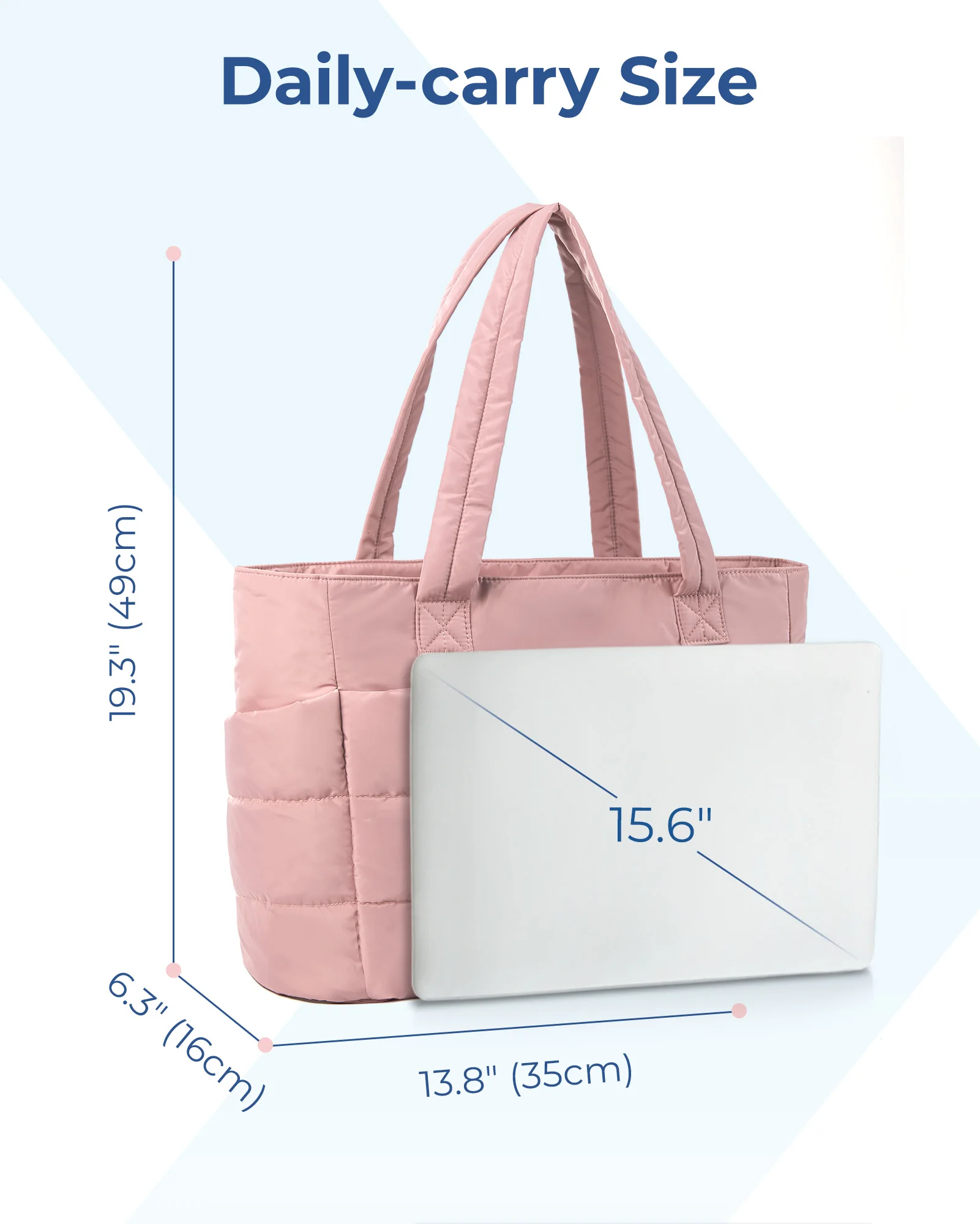 BAGSMART 여성용 토트백, 대용량 가방, 퍼퍼 패딩 핸드백, 대학생 휴대용 통근 레저 여행 파우치