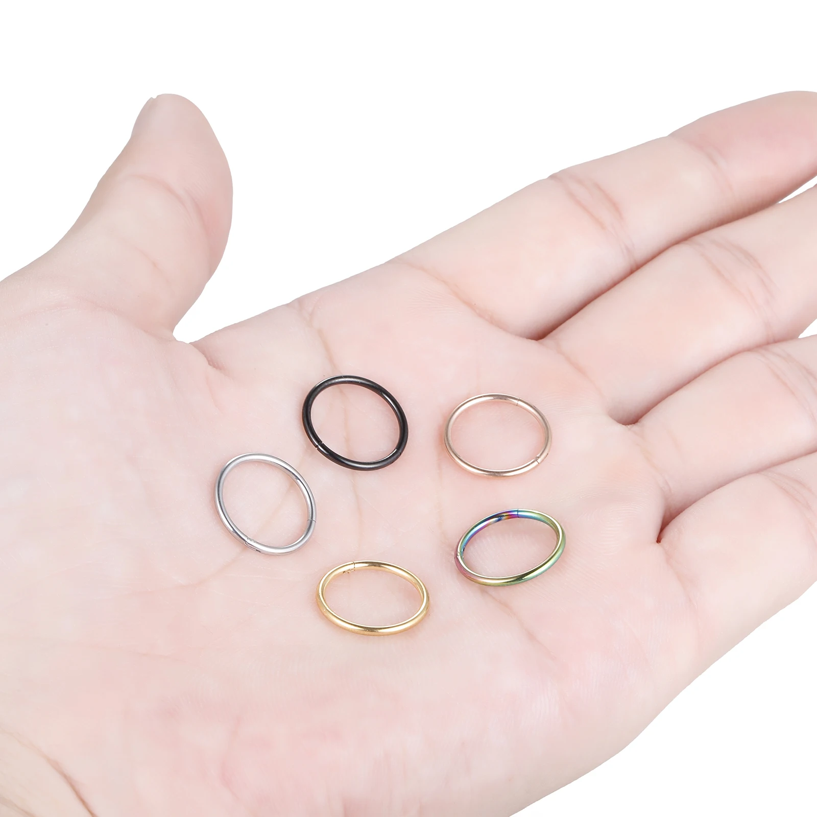 1PC 12G-20G Septum 피어싱 외과 강철 리모콘 힌지 세그먼트 링 고스 코 후프 귀걸이 립 귀 연골 헬릭스 피어싱