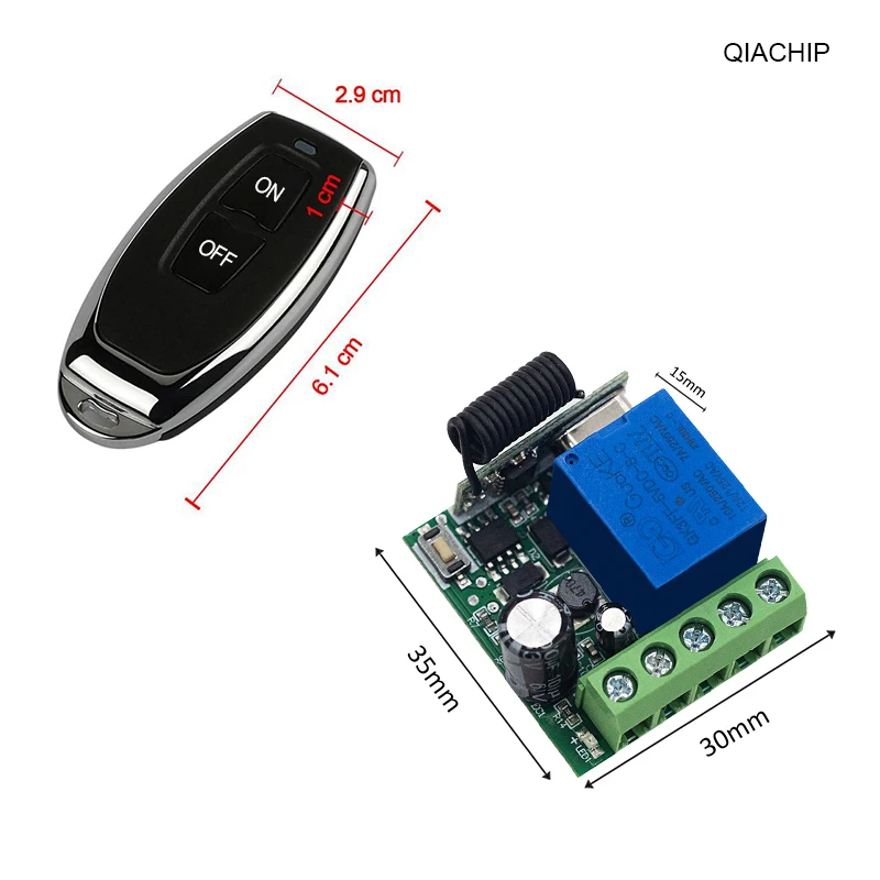 무선 리모컨 스위치, RF 릴레이, 송신기, 리모컨 게이트, 문짝 조명 제어, DC 12V, 24V, 48V, 60V, 433Mhz, 433MHz