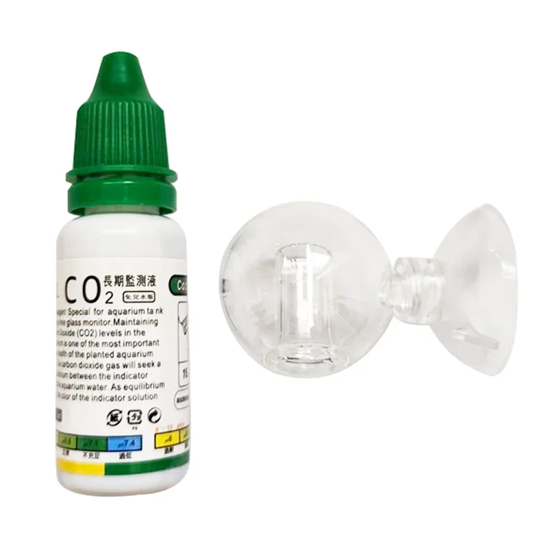 수족관 CO2 표시기 솔루션 모니터 식물 잔디 CO2 시스템 농도 어항 유리 액체 테스터 유체 드롭 검사기