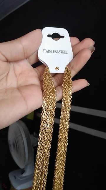 LUXUSTEEL 여성용 긴 쿠바 목걸이, 스테인리스 스틸 체인, O 모양, 롤로 링크, 펜던트 DIY 주얼리, 2mm, 1mm, 10 개 세트, 도매