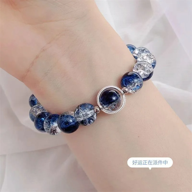 여성용 럭셔리 갤럭시 플래닛 팔찌, 팝콘 크리스탈 오팔 비즈, 나비 깃털 펜던트 팔찌, 하라주쿠 보석 선물