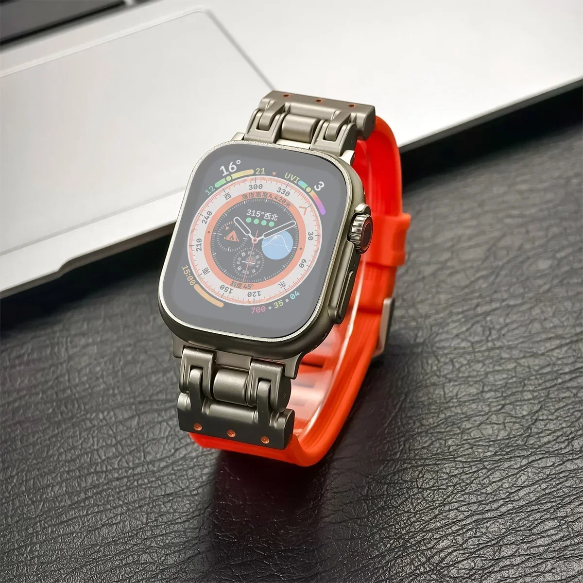 애플 워치 스트랩용 실리콘 밴드, 울트라 2, 49mm, 46mm, 45mm, 44mm, 42mm, 애플 아이워치 시리즈 9, 8, 7, 6, 5, 4 용 스포츠 팔찌