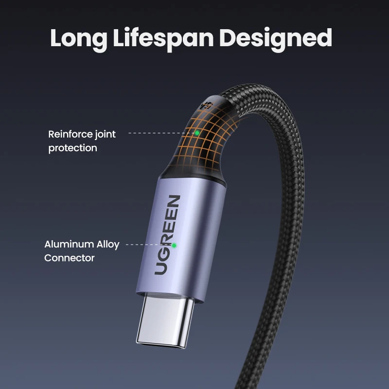 UGREEN USB C 타입-USB C 케이블, 아이폰 15, 맥북 프로, 삼성 S23, 5A 고속 충전, QC 4.0, USB-C C 타입 게이밍 케이블, 100W