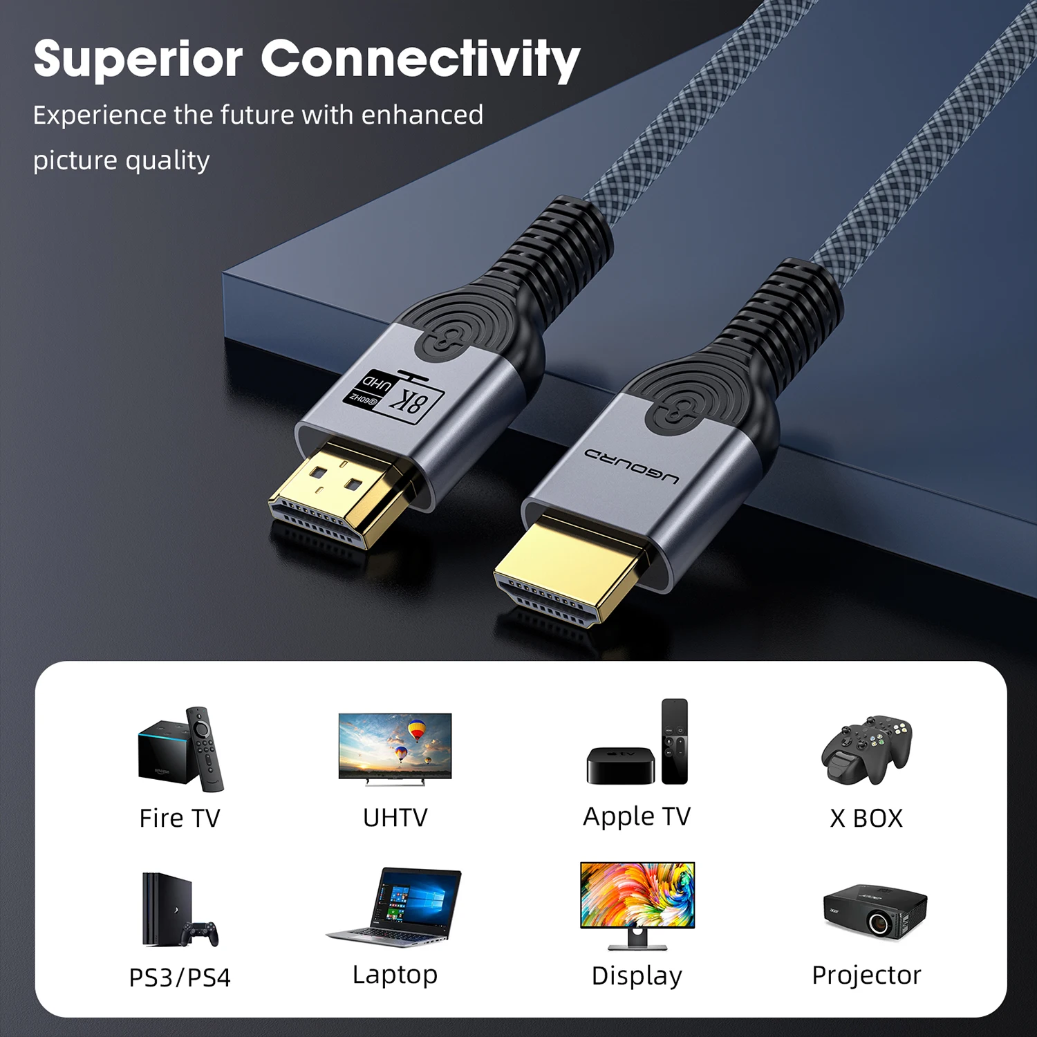 HDTV용 초고화질 비디오 케이블, 8K HDMI 호환 2.1 케이블, 고속 48Gbps 동적 HDR, 8K, 60Hz, 4K, 120Hz UHD, 3m, 5m