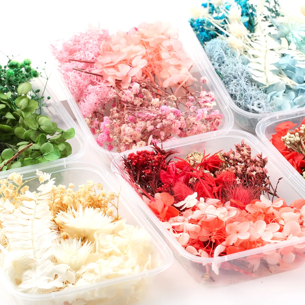 인공 식물 천연 진짜 말린 꽃, 양초 몰드 에폭시 수지, DIY 장식 만들기, 홈 액세서리 공예, 1 박스