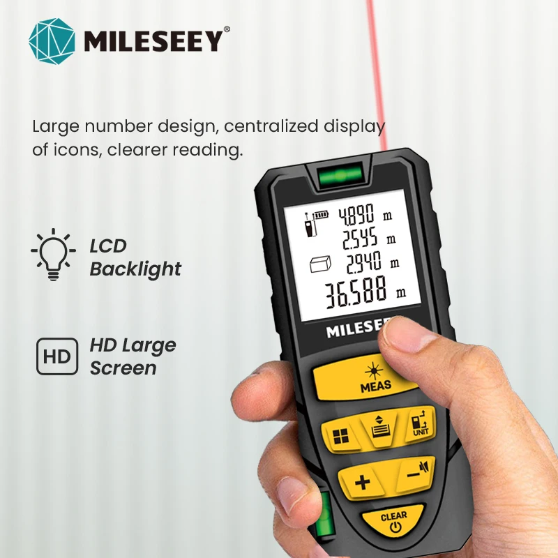 MILESEEY 레이저 거리 계량기, S2, 40M, 60M, 80M, 100M, 120M, 거리측정기, 다중 측정 기능, Trenas a 레이저 줄자 title=MILESEEY 레이저 거리 계량기, S2, 40M, 60M, 80M, 100M, 120M, 거리측정기, 다중 측정 기능, Trenas a 레이저 줄자 