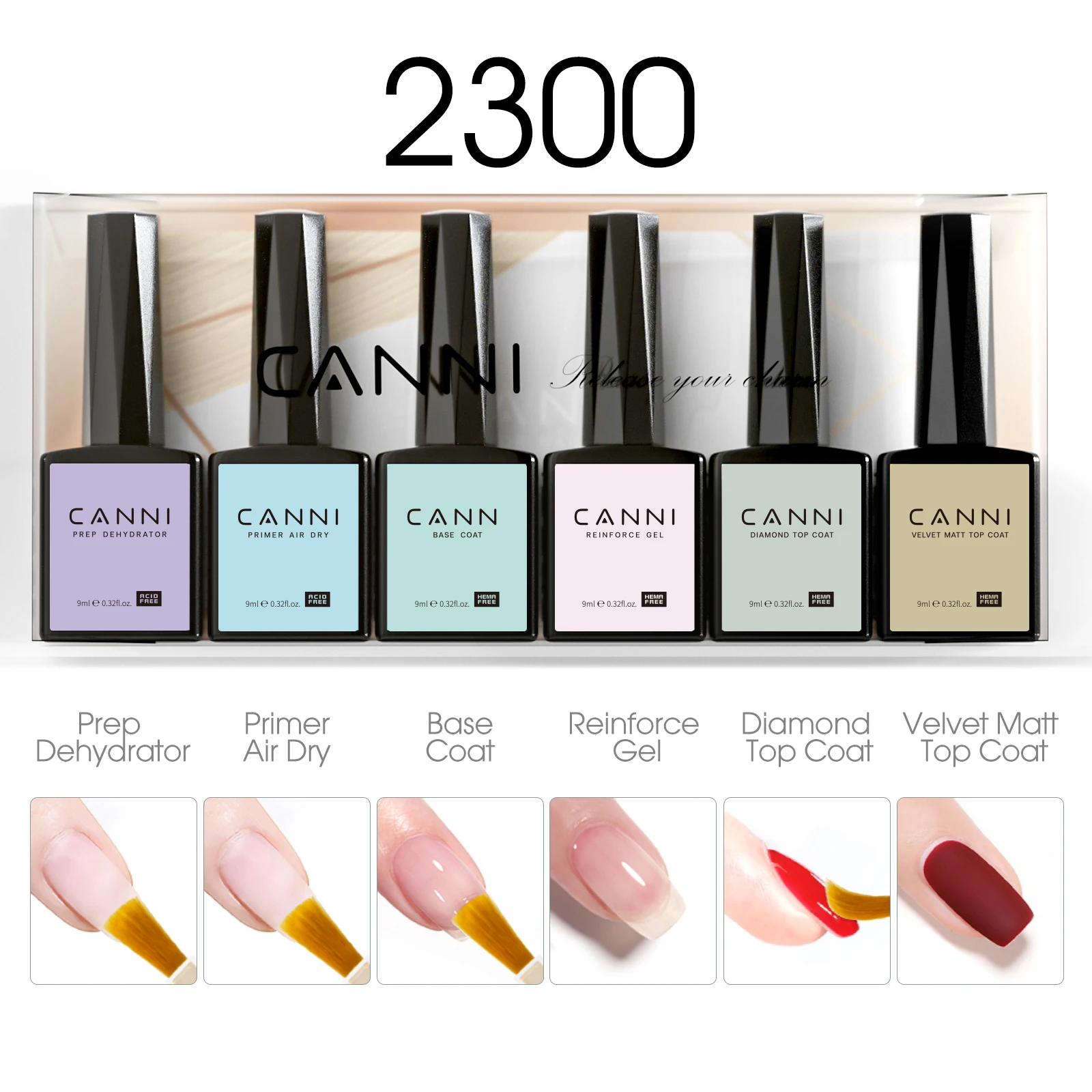 CANNI 젤 네일 광택제 VIP 키트, 화려한 색상, 풀 커버리지 HEMA 프리 소크 오프, UV LED 반영구 젤 바니시, 겨울 손톱