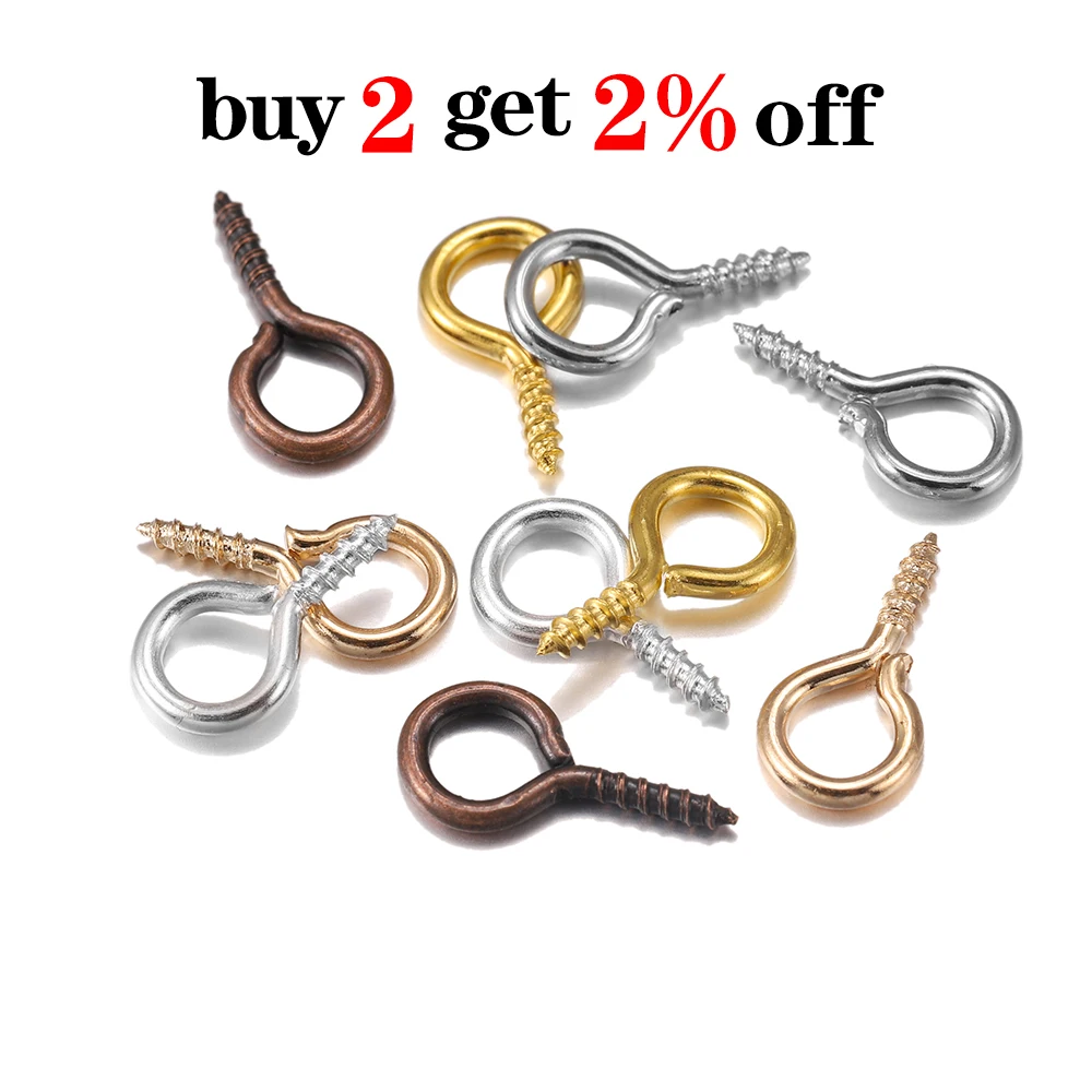 100/200 개/몫 금속 작은 작은 스크류 아이 핀 Eyepins 후크 Eyelets 스레드 claspps 후크 보석 만들기에 대 한 결과 공급